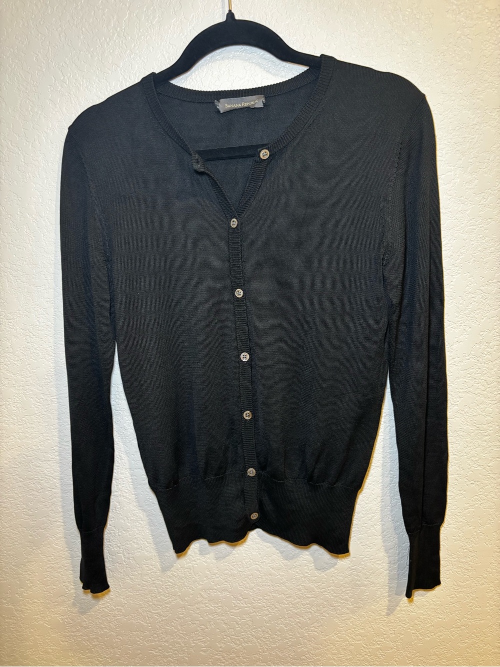 Banana Republic Black Lightweight Button Cardigan